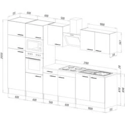 Respekta Küchenzeile Ohne E-Geräte 330 Cm Schwarz Seidengl.-Eiche York -Küchenblick Verkaufsgeschäft 59 4384 LBKB330EYSMIGKE 04