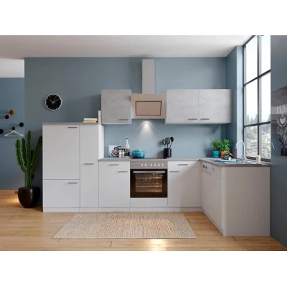 Respekta Winkelküche KBL310WWBSCGKEG 310 X 172 Cm Weiß-Beton Optik 8 Respekta Winkelküche KBL310WWBSCGKEG 310 X 172 Cm Weiß-Beton Optik – Bild 8