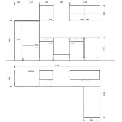 Respekta Winkelküche KBL310WWBSCGKEG 310 X 172 Cm Weiß-Beton Optik 9 Respekta Winkelküche KBL310WWBSCGKEG 310 X 172 Cm Weiß-Beton Optik – Bild 9