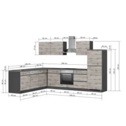 Held Möbel Winkelküche Turin 240 X 300 Cm Graphit-Wotaneiche Mit E-Geräten -Küchenblick Verkaufsgeschäft 64160 11016600 1115.6311 5