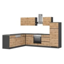 Held Möbel Winkelküche Turin 240 X 300 Cm Wotaneiche-Graphit Mit E-Geräten -Küchenblick Verkaufsgeschäft 64335 11016600 1117.6310 1