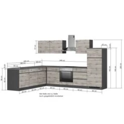 Held Möbel Winkelküche Turin 240 X 300 Cm Wotaneiche-Graphit Mit E-Geräten -Küchenblick Verkaufsgeschäft 64335 11016600 1117.6310 5