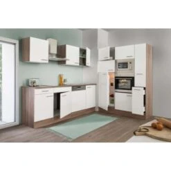 Respekta Küchenzeile Ohne E-Geräte 370 Cm Weiß Seidengl.-Eiche York -Küchenblick Verkaufsgeschäft 64 4384 LBKB370EYWMIGKE 03