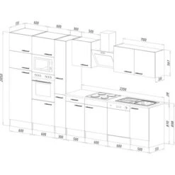 Respekta Küchenzeile Ohne E-Geräte 370 Cm Weiß Seidengl.-Eiche York -Küchenblick Verkaufsgeschäft 64 4384 LBKB370EYWMIGKE 04