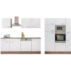 Respekta Küchenzeile Ohne E-Geräte 370 Cm Weiß Seidengl.-Eiche York -Küchenblick Verkaufsgeschäft 64 4384 LBKB370EYWMIGKE 05