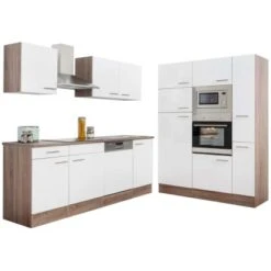 Respekta Küchenzeile Ohne E-Geräte 370 Cm Weiß Seidengl.-Eiche York -Küchenblick Verkaufsgeschäft 64 4384 LBKB370EYWMIGKE 06