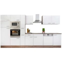 Respekta Küchenzeile Ohne E-Geräte 370 Cm Weiß Seidengl.-Eiche York -Küchenblick Verkaufsgeschäft 64 4384 LBKB370EYWMIGKE 07