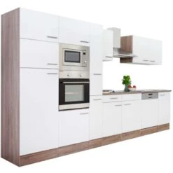 Respekta Küchenzeile Ohne E-Geräte 370 Cm Weiß Seidengl.-Eiche York -Küchenblick Verkaufsgeschäft 64 4384 LBKB370EYWMIGKE 08