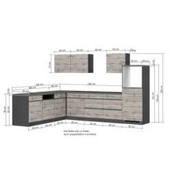 Held Möbel Winkelküche Turin 300 X 240 Cm Wotaneiche-Graphit Ohne E-Geräte -Küchenblick Verkaufsgeschäft 65159 11016600 1130.6310 5