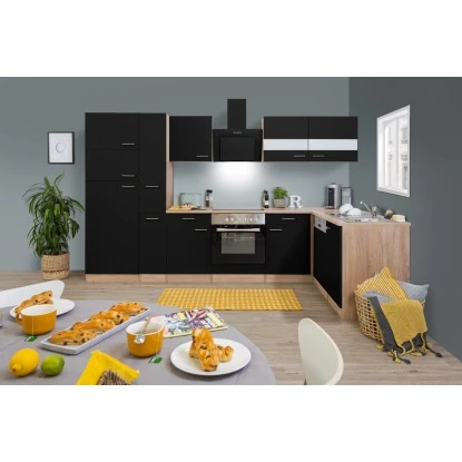 Respekta Winkelküche KBL310ESSSC 310 Cm Schwarz Eiche Sonoma Sägerau Nachbildung 3 Respekta Winkelküche KBL310ESSSC 310 Cm Schwarz Eiche Sonoma Sägerau Nachbildung – Bild 3