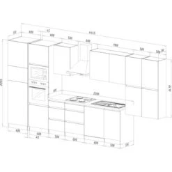 Respekta Premium Küchenzeile GLRP445HESSGKEOES Grifflos 445 Cm Schwarz Eiche NB -Küchenblick Verkaufsgeschäft 7014814 4384 2