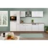 Respekta Küchenzeile Ohne E-Geräte 310 Cm Weiß Seidengl.-Eiche York
