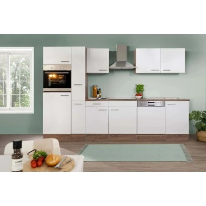 Respekta Küchenzeile Ohne E-Geräte 310 Cm Weiß Seidengl.-Eiche York 1 Respekta Küchenzeile Ohne E-Geräte 310 Cm Weiß Seidengl.-Eiche York