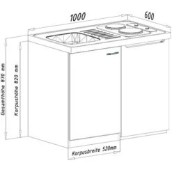 Respekta Miniküche Pantry 100S 100 Cm Weiß -Küchenblick Verkaufsgeschäft 7143852 4384 3