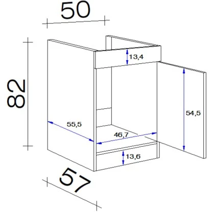 Flex-Well Exclusiv Spülen-Unterschrank Focus 50 Cm Akazie-Aubergine-Akazie 2 Flex-Well Exclusiv Spülen-Unterschrank Focus 50 Cm Akazie-Aubergine-Akazie – Bild 2