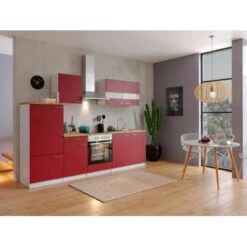 Respekta Küchenzeile KB270WRC 270 Cm Rot-Weiß