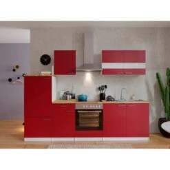 Respekta Küchenzeile KB270WRC 270 Cm Rot-Weiß -Küchenblick Verkaufsgeschäft 7461 4384 neu KB270WRCG 02