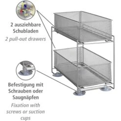 Wenko Schubladenregal 2 Etagen Metall Silber 18 Wenko Schubladenregal 2 Etagen Metall Silber -Küchenblick Verkaufsgeschäft 746248 1068 02