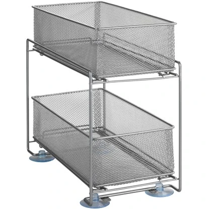 Wenko Schubladenregal 2 Etagen Metall Silber 1 Wenko Schubladenregal 2 Etagen Metall Silber