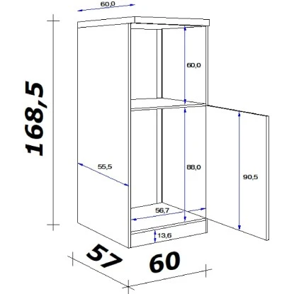 Flex-Well Exclusiv Demi-Geräteumbauschrank Morena 60cm Basaltgrau Matt-San Remo 2 Flex-Well Exclusiv Demi-Geräteumbauschrank Morena 60cm Basaltgrau Matt-San Remo – Bild 2