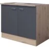 Flex-Well Exclusiv Spülenunterschrank Morena 100 Cm Basaltgrau Matt - San Remo