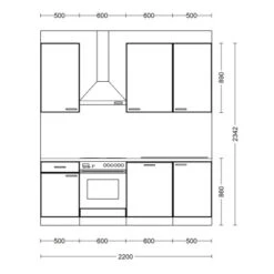 Flex-Well Küchenzeile Joelina 220 Cm Weiß 16 Flex-Well Küchenzeile Joelina 220 Cm Weiß -Küchenblick Verkaufsgeschäft 8020521 4051 VM01