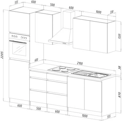 Respekta Küchenzeile Ohne E-Geräte 270 Cm Grifflos Weiß Hochglanz 3 Respekta Küchenzeile Ohne E-Geräte 270 Cm Grifflos Weiß Hochglanz – Bild 3