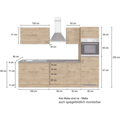 Held Möbel Küchenzeile Sorrento 270 Cm Anthr.-Wotaneiche Ohne E-Geräte 2 Held Möbel Küchenzeile Sorrento 270 Cm Anthr.-Wotaneiche Ohne E-Geräte – Bild 2