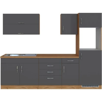 Held Möbel Küchenzeile Sorrento 270 Cm Anthr.-Wotaneiche Ohne E-Geräte 4 Held Möbel Küchenzeile Sorrento 270 Cm Anthr.-Wotaneiche Ohne E-Geräte – Bild 4