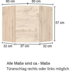 Held Möbel Eckhängeschrank Sorrento BxHxT 60 X 57 X 60 Cm Anthrazit-Wotaneiche -Küchenblick Verkaufsgeschäft 853756 11016600 4