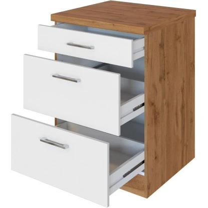 Held Möbel Auszugsschrank Sorrento 50 X 85 X 60 Cm Schubk. 2 Ausz. Weiß-Wotanei. 3 Held Möbel Auszugsschrank Sorrento 50 X 85 X 60 Cm Schubk. 2 Ausz. Weiß-Wotanei. – Bild 3