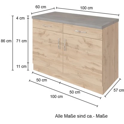 Held Möbel Unterschrank Sorrento 100x85x60 Cm 2 Schub. 1 EL-B. Wotan.-Graf. 4 Held Möbel Unterschrank Sorrento 100x85x60 Cm 2 Schub. 1 EL-B. Wotan.-Graf. – Bild 4