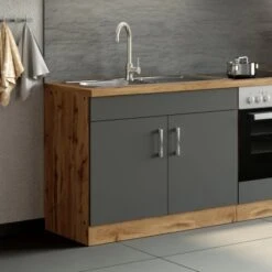 Held Möbel Spülenschrank Sorrento B100 X H85 X T60 Cm 2Türen Anthraz.-Wotaneiche 28 Held Möbel Spülenschrank Sorrento B100 X H85 X T60 Cm 2Türen Anthraz.-Wotaneiche -Küchenblick Verkaufsgeschäft 853807 11016600 13