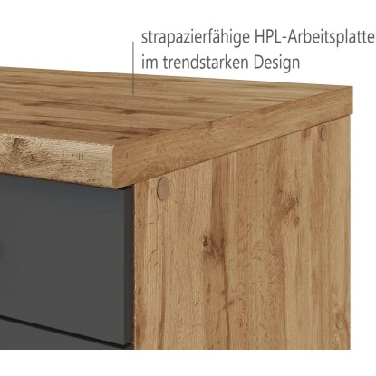 Held Möbel Spülenschrank Sorrento B100 X H85 X T60 Cm 2Türen Anthraz.-Wotaneiche 9 Held Möbel Spülenschrank Sorrento B100 X H85 X T60 Cm 2Türen Anthraz.-Wotaneiche – Bild 9