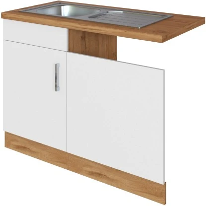 Held Möbel Spülzentrum Sorrento 110 X 85 X 60 Cm Tür Blende Sockel Weiß-W.eiche 2 Held Möbel Spülzentrum Sorrento 110 X 85 X 60 Cm Tür Blende Sockel Weiß-W.eiche – Bild 2