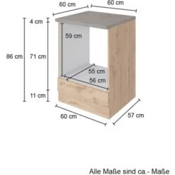 Held Möbel Herdumbau Sorrento B60 X H85 X T60 Cm Nische F. Ofen Wotaneiche -Küchenblick Verkaufsgeschäft 853842 11016600 3