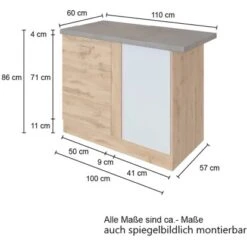 Held Möbel Eckunterschrank Sorrento 110 X 85 X 60 Cm M. Tür + EL-Boden Wotaneic. -Küchenblick Verkaufsgeschäft 853845 11016600 4