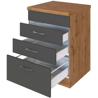 Held Möbel Kochfeldumbauschrank Sorrento 60 X 85 X 60 Cm 2 SK 1 AZ Anthr.-Wotan. 3 Held Möbel Kochfeldumbauschrank Sorrento 60 X 85 X 60 Cm 2 SK 1 AZ Anthr.-Wotan. – Bild 3