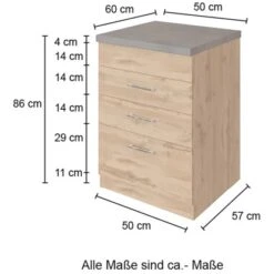 Held Möbel Kochfeldumbauschrank Sorrento 60 X 85 X 60 Cm 2 SK 1 AZ Anthr.-Wotan. 15 Held Möbel Kochfeldumbauschrank Sorrento 60 X 85 X 60 Cm 2 SK 1 AZ Anthr.-Wotan. -Küchenblick Verkaufsgeschäft 853848 11016600 4