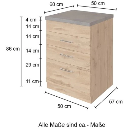 Held Möbel Kochfeldumbauschrank Sorrento 60 X 85 X 60 Cm 2 SK 1 AZ Anthr.-Wotan. 4 Held Möbel Kochfeldumbauschrank Sorrento 60 X 85 X 60 Cm 2 SK 1 AZ Anthr.-Wotan. – Bild 4
