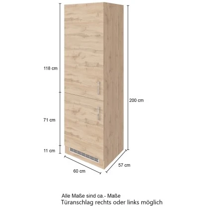 Held Möbel Kühl-Gefrierschrankumbau Sorrento B60 X H200 X T60 Cm Weiß-Wotanei. 4 Held Möbel Kühl-Gefrierschrankumbau Sorrento B60 X H200 X T60 Cm Weiß-Wotanei. – Bild 4