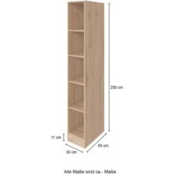 Held Möbel Küchenregal Sorrento BxHxT 30 X 200 X 60 Cm 4 Einlegeböden Grafit -Küchenblick Verkaufsgeschäft 853950 11016600 3