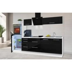 Respekta Premium Küchenzeile 270 Cm Hochbau Schwarz Hochglanz-Weiß -Küchenblick Verkaufsgeschäft 9279720 2929 RP270HWS 1