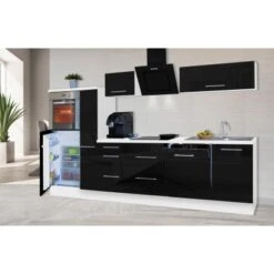 Respekta Premium Küchenzeile 310 Cm Hochbau Schwarz Hochglanz-Weiß -Küchenblick Verkaufsgeschäft 9280405 2929 RP310HWS 1