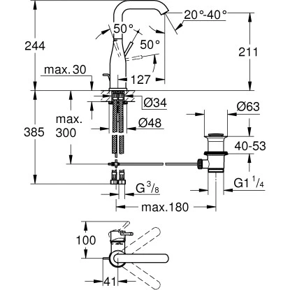Grohe Einhand-Waschtischbatterie Essence L-Size Warm Sunset 3 Grohe Einhand-Waschtischbatterie Essence L-Size Warm Sunset – Bild 3