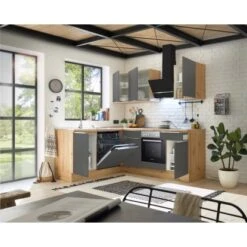 Respekta Küchenzeile Marleen 220 Cm Artisan-Eiche Grau Matt Winkel -Küchenblick Verkaufsgeschäft 980032 4384 3