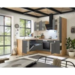 Respekta Küchenzeile Marleen 250 Cm Artisan-Eiche Grau Matt Winkel -Küchenblick Verkaufsgeschäft 980035 4384 3