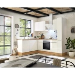 Respekta Küchenzeile Marleen 250 Cm Artisan-Eiche Weiß Winkel