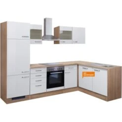 Flex-Well Exclusiv Winkelküche Valero 280 Cm Hochglanz Weiß-Sonoma Eiche -Küchenblick Verkaufsgeschäft G9992802014freiGSPValero 2