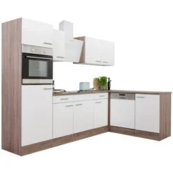 Respekta Winkelküche 280 Cm Weiß-Seidenglanz Eiche-York -Küchenblick Verkaufsgeschäft KBL280EYWS Kuechenzeile 05